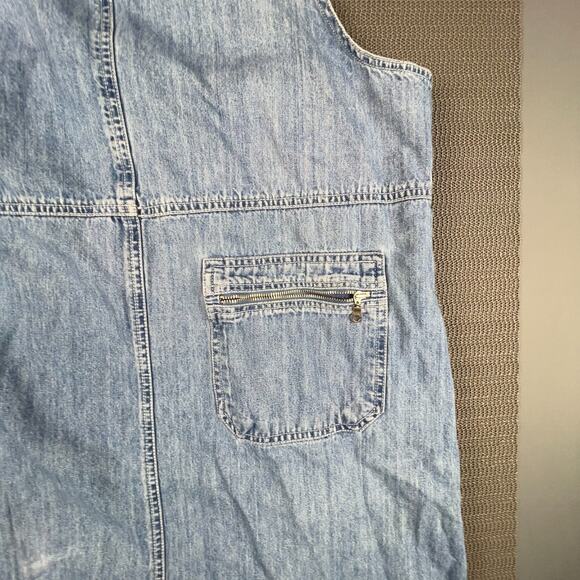 Faded Glory Denim Overall Dress Large Pocket Front 90s Y2K Vintage - Picture 3 of 7